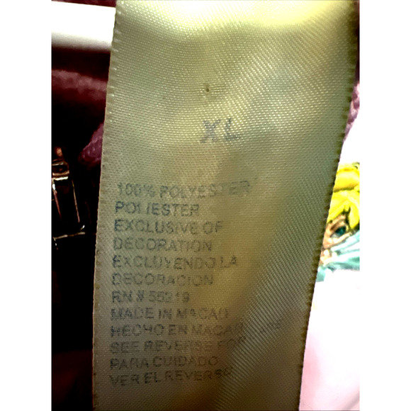 Disney Vintage Tinkerbell Pink Fleece Zip Up Hoodie Bling Jacket XL Pockets - Picture 8 of 9